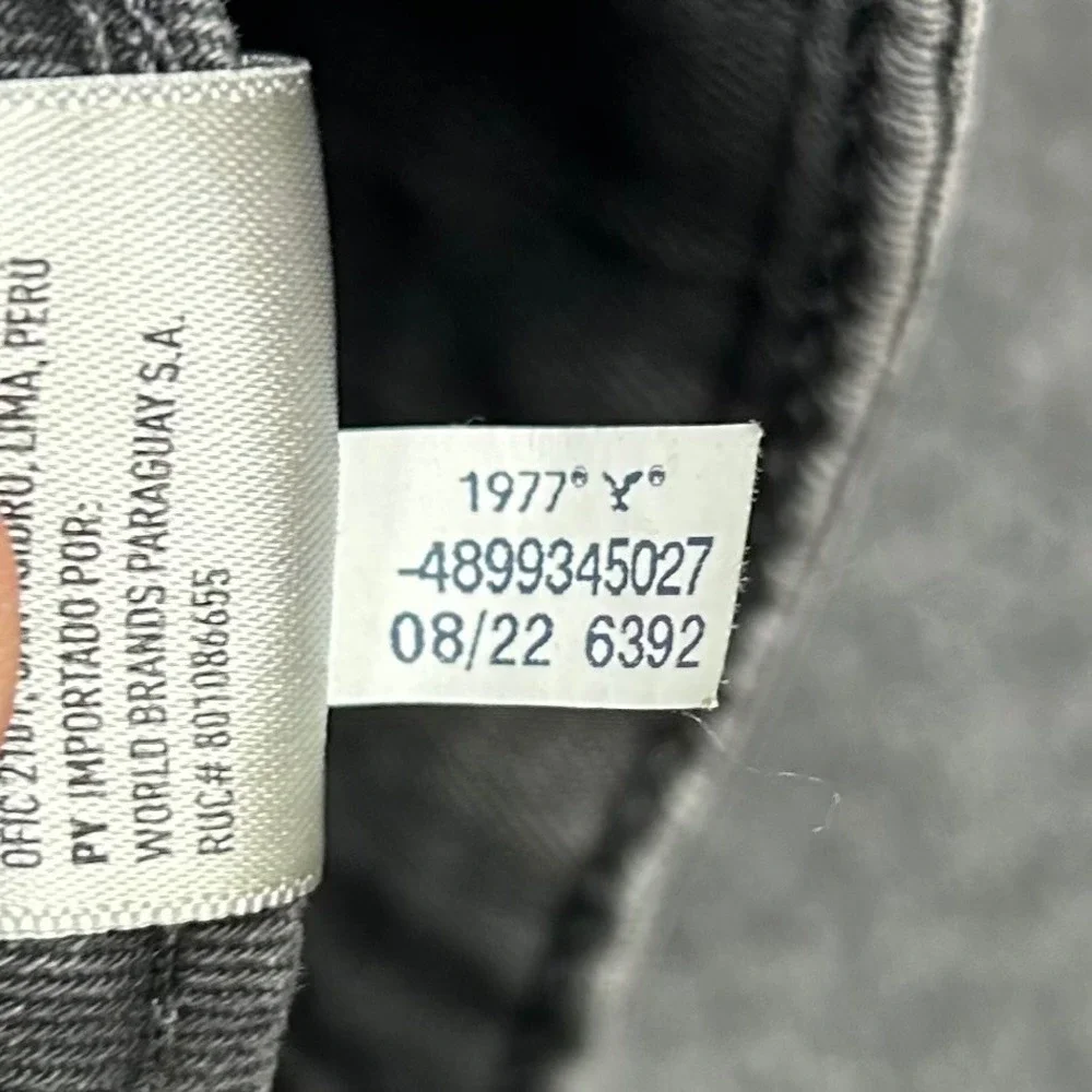 American Eagle Athletic Skinny Jeans‎ Mens 34x32 Black Distressed Ripped Denim